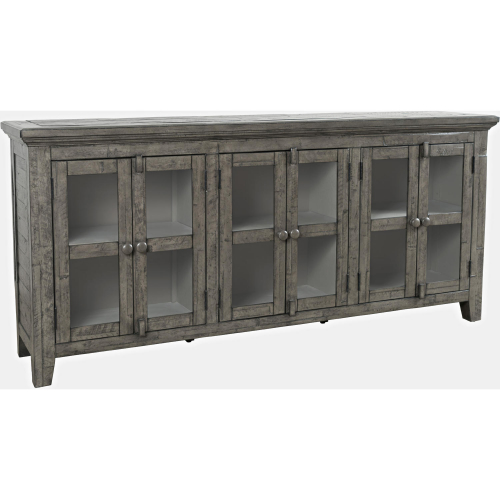 Rustic Shores 70" Sideboard Cabinet in Distressed Stone Wood